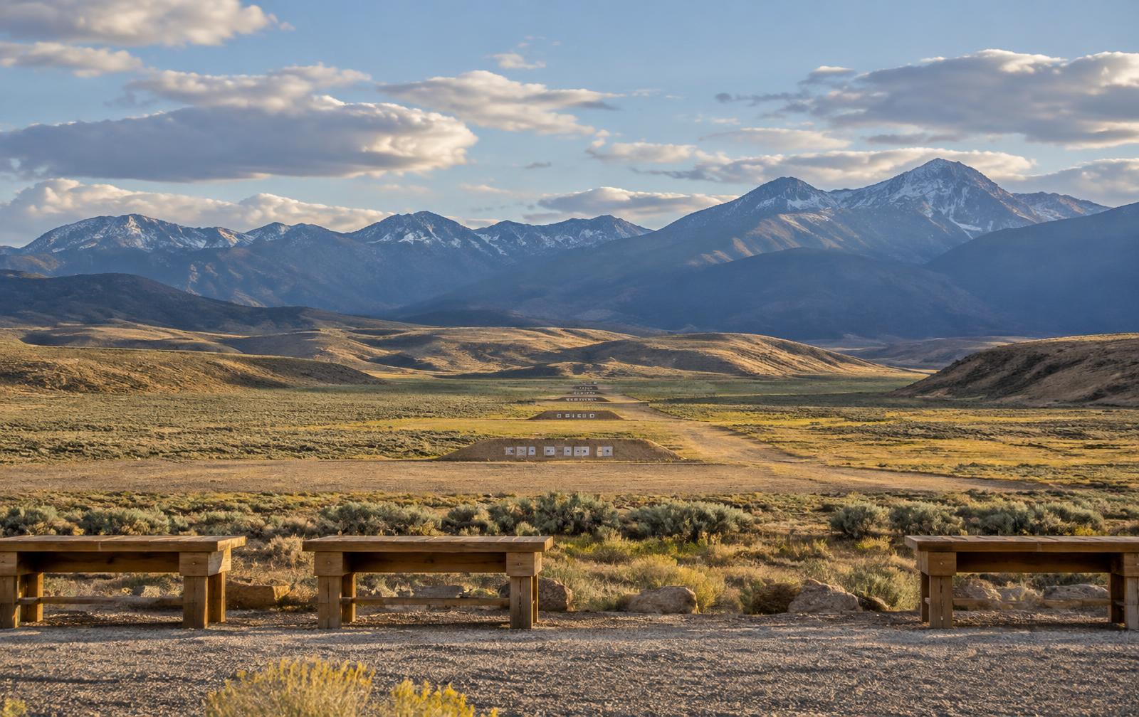 Long-distance rifle range in the Idaho mountains